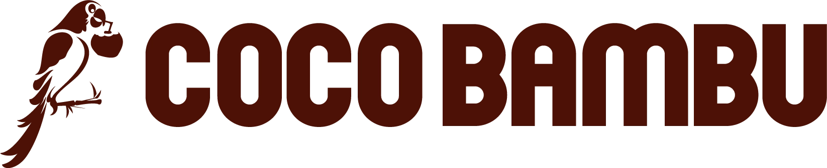 Logo de Coco Bambu con loro naranja