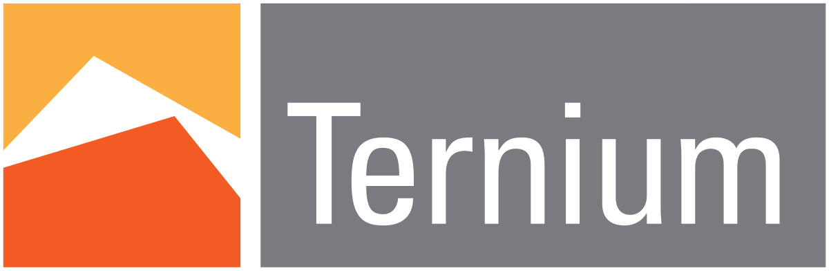 Logotipo de Ternium, empresa siderúrgica.